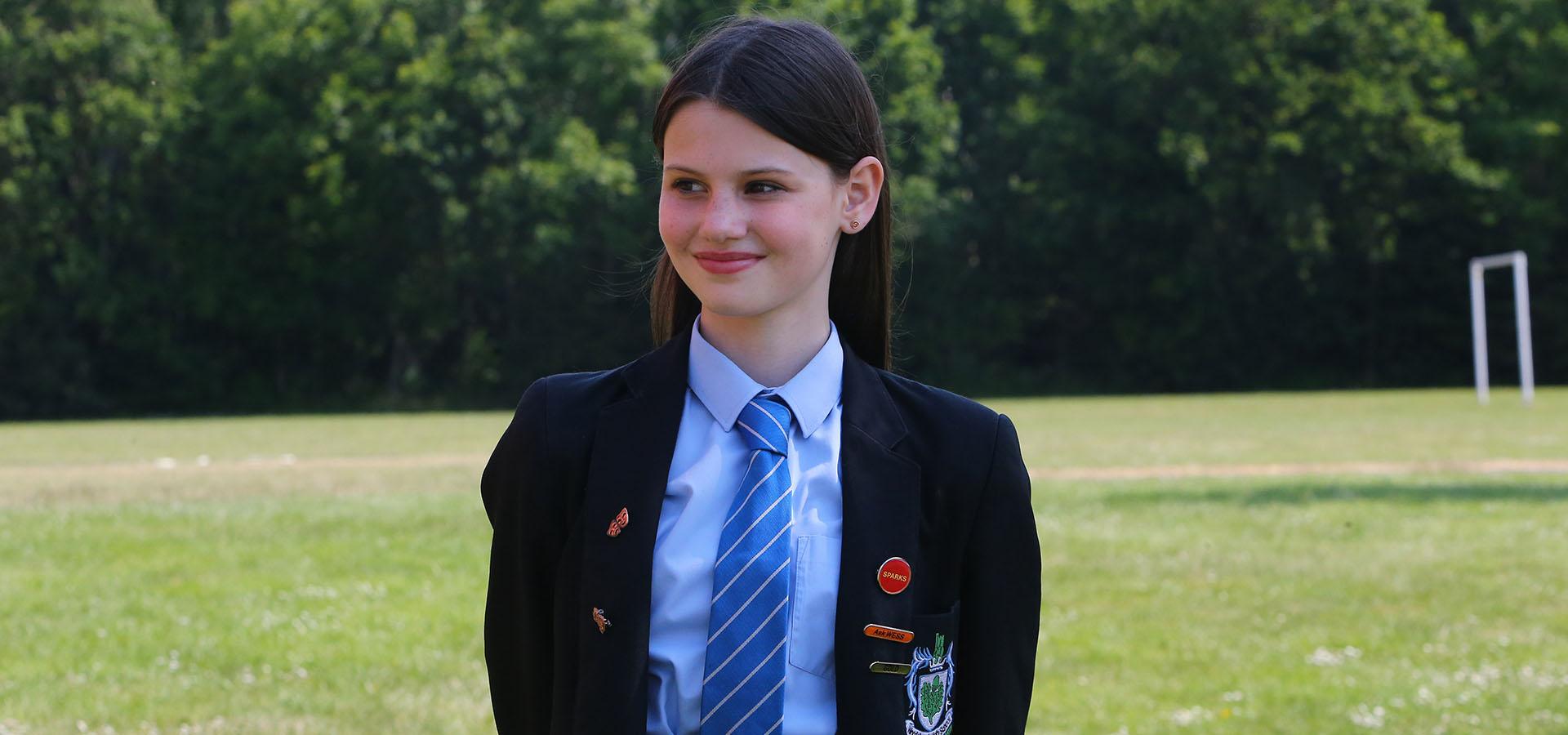 Pupils outside Woodchurch High School